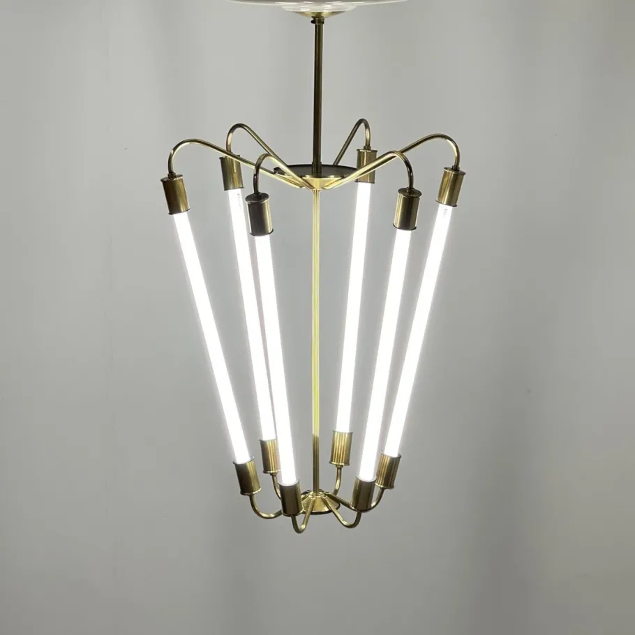 Online Pamono Bauhaus Tl KH 620 Pendant Light in Brass from Technische Unie, 1950s