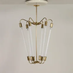 Online Pamono Bauhaus Tl KH 620 Pendant Light in Brass from Technische Unie, 1950s