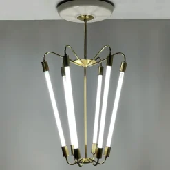 Online Pamono Bauhaus Tl KH 620 Pendant Light in Brass from Technische Unie, 1950s