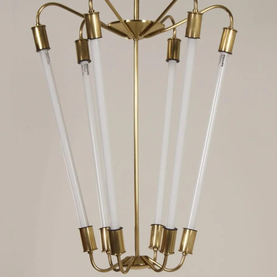 Online Pamono Bauhaus Tl KH 620 Pendant Light in Brass from Technische Unie, 1950s