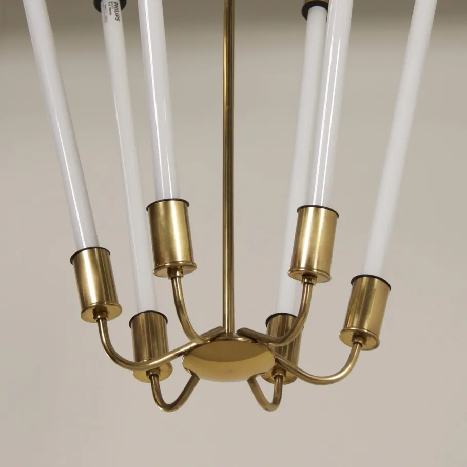 Online Pamono Bauhaus Tl KH 620 Pendant Light in Brass from Technische Unie, 1950s