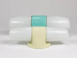 Hot Pamono Bauhaus Turquoise Sconce Double Wall Light by Linder attributed to Wilhelm Wagenfeld, Germany, 1950s