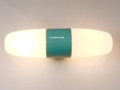 Hot Pamono Bauhaus Turquoise Sconce Double Wall Light by Linder attributed to Wilhelm Wagenfeld, Germany, 1950s