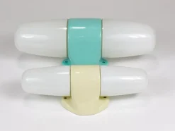 Hot Pamono Bauhaus Turquoise Sconce Double Wall Light by Linder attributed to Wilhelm Wagenfeld, Germany, 1950s