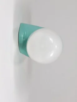 Hot Pamono Bauhaus Turquoise Sconce Double Wall Light by Linder attributed to Wilhelm Wagenfeld, Germany, 1950s