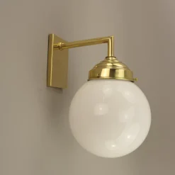 Best Pamono Bauhaus Wall Lamp in Brass with Opal Shade, Germany, 1925