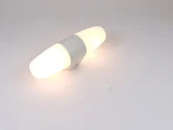 Sale Pamono Bauhaus White Sconce Double Wall Light attributed to Linder for Wilhelm Wagenfeld, Germany, 1950s