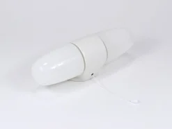 Sale Pamono Bauhaus White Sconce Double Wall Light attributed to Linder for Wilhelm Wagenfeld, Germany, 1950s
