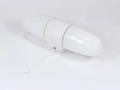 Sale Pamono Bauhaus White Sconce Double Wall Light attributed to Linder for Wilhelm Wagenfeld, Germany, 1950s