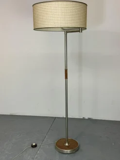 Hot Pamono Bauhaus Wood and Steel Floor Lamp, 1950s