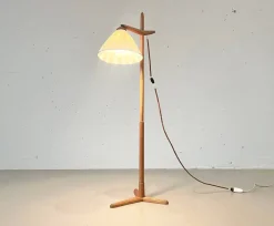 Hot Pamono Beech Floor Lamp attributed to Temde Leuchten, 1960s