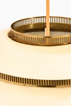 New Pamono Beehive Lamp in Brass and White Lacquered Metal by Alvar Aalto, 1953