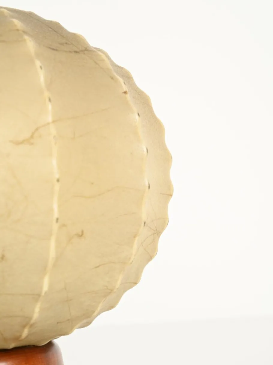 Online Pamono Beige Dentate Cocoon Table Lamps by Castiglioni, 1960s, Set of 2