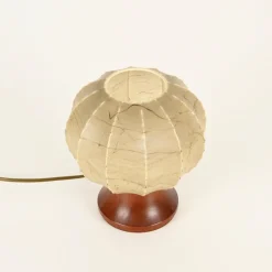 Online Pamono Beige Dentate Cocoon Table Lamps by Castiglioni, 1960s, Set of 2