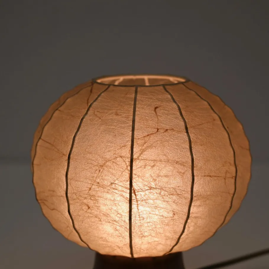 Online Pamono Beige Dentate Cocoon Table Lamps by Castiglioni, 1960s, Set of 2