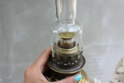 Hot Pamono Belgian Brass Gas Lamp