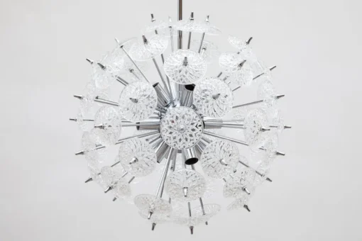 Best Pamono Belgian Floral Starburst Sputnik Chandelier from Val Saint Lambert, 1969