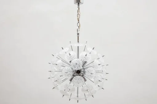 Best Pamono Belgian Floral Starburst Sputnik Chandelier from Val Saint Lambert, 1969