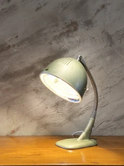 Outlet Pamono Belmag Green Adjustable Table Lamp, Switzerland, 1950s