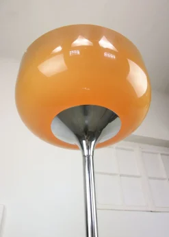 Pamono Big Brown Floor Lamp by Luigi Massoni for Guzzini, 1970s