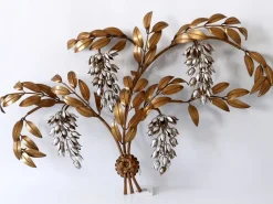 Discount Pamono Big German Pioggia Doro Gilt Metal Wall Lamp by Hans Kögl, 1970s