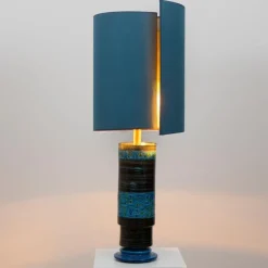 Discount Pamono Bitossi Table Lamps with New Silk Custom Made Lampshades by René Houben, Set of 2