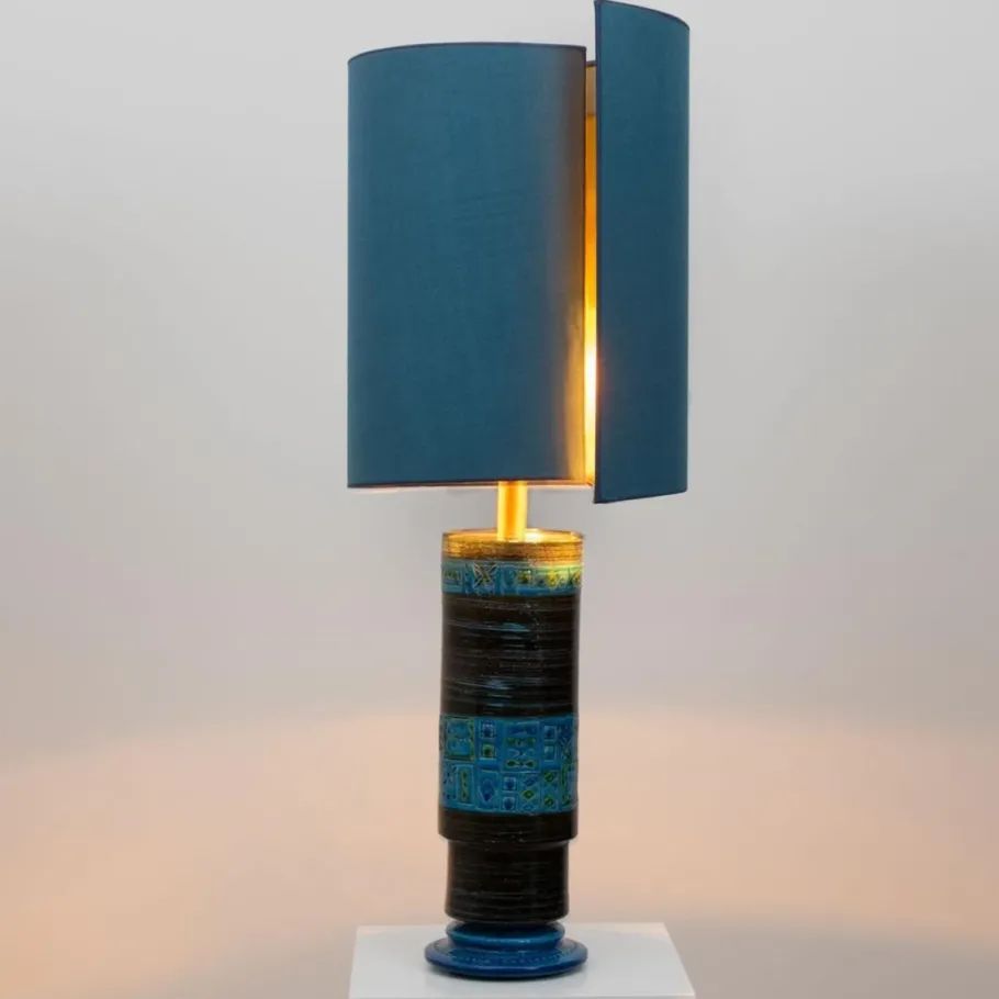 Discount Pamono Bitossi Table Lamps with New Silk Custom Made Lampshades by René Houben, Set of 2