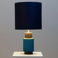 Discount Pamono Bitossi Table Lamps with New Silk Custom Made Lampshades by René Houben, Set of 2
