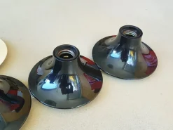 New Pamono Black & Ivory Plastic Teti Wall or Ceiling Lamp by Vico Magistretti for Artemide, 1960s