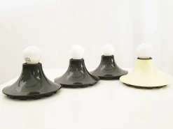 New Pamono Black & Ivory Plastic Teti Wall or Ceiling Lamp by Vico Magistretti for Artemide, 1960s