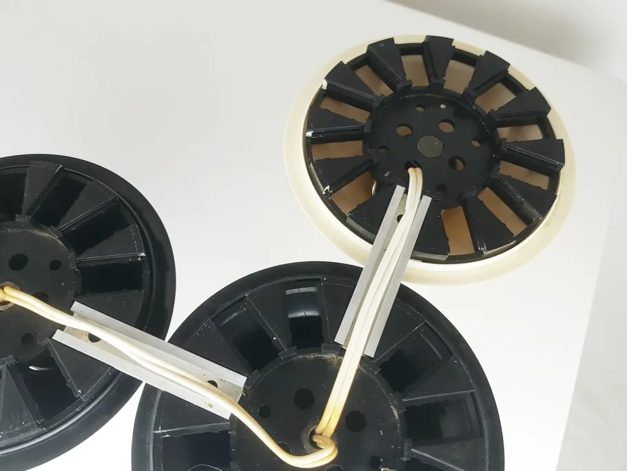 New Pamono Black & Ivory Plastic Teti Wall or Ceiling Lamp by Vico Magistretti for Artemide, 1960s