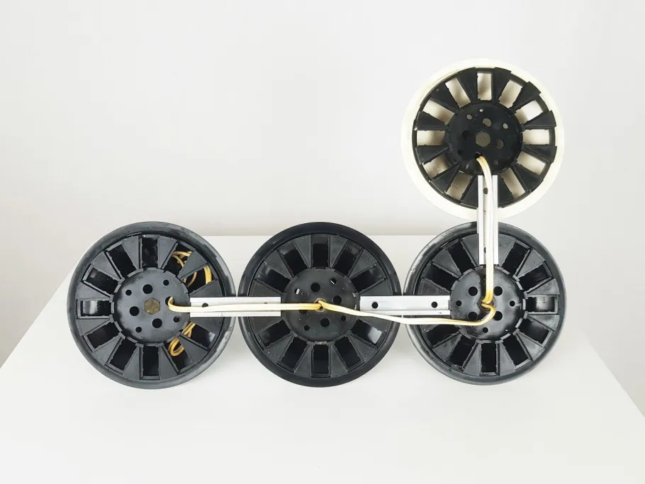 New Pamono Black & Ivory Plastic Teti Wall or Ceiling Lamp by Vico Magistretti for Artemide, 1960s