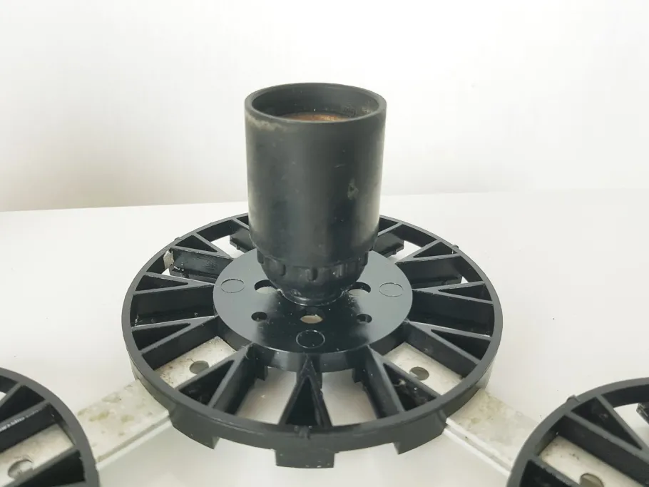 New Pamono Black & Ivory Plastic Teti Wall or Ceiling Lamp by Vico Magistretti for Artemide, 1960s