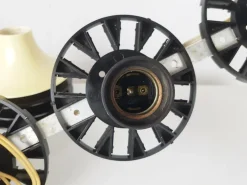 New Pamono Black & Ivory Plastic Teti Wall or Ceiling Lamp by Vico Magistretti for Artemide, 1960s