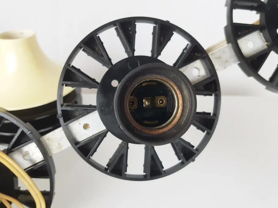 New Pamono Black & Ivory Plastic Teti Wall or Ceiling Lamp by Vico Magistretti for Artemide, 1960s