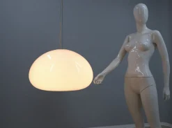 Discount Pamono Black & White Hanging Lamp by Castiglioni Brothers for Flos, 1970s