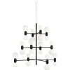 New Pamono Black Aballs Chandelier 12 by Parachilna