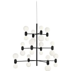 New Pamono Black Aballs Chandelier 12 by Parachilna
