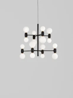 New Pamono Black Aballs Chandelier 12 by Parachilna