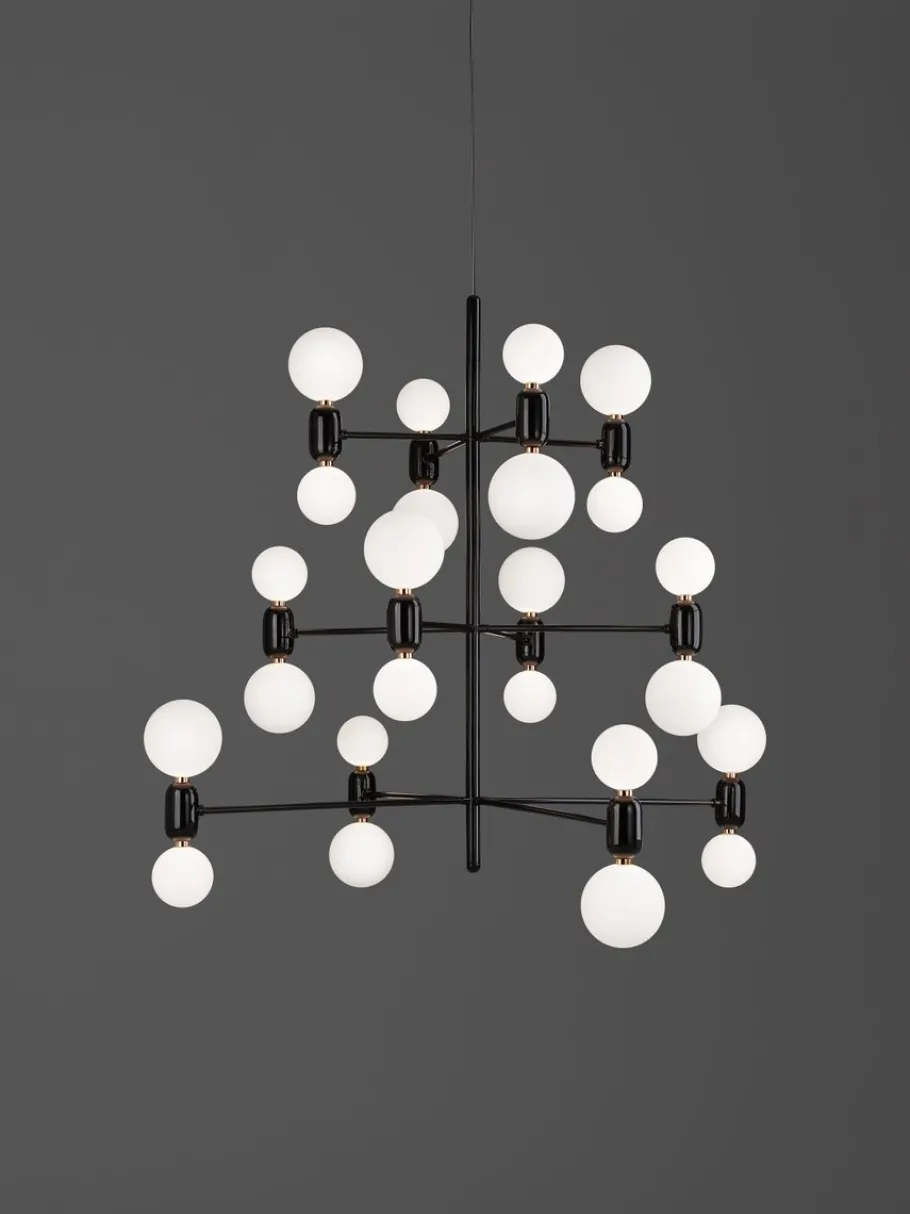 Hot Pamono Black Aballs Chandelier 8 by Parachilna