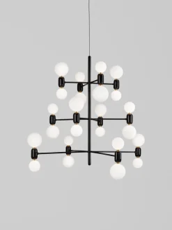 Hot Pamono Black Aballs Chandelier 8 by Parachilna