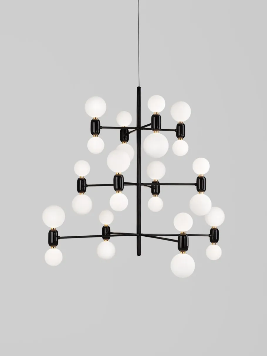 Hot Pamono Black Aballs Chandelier 8 by Parachilna