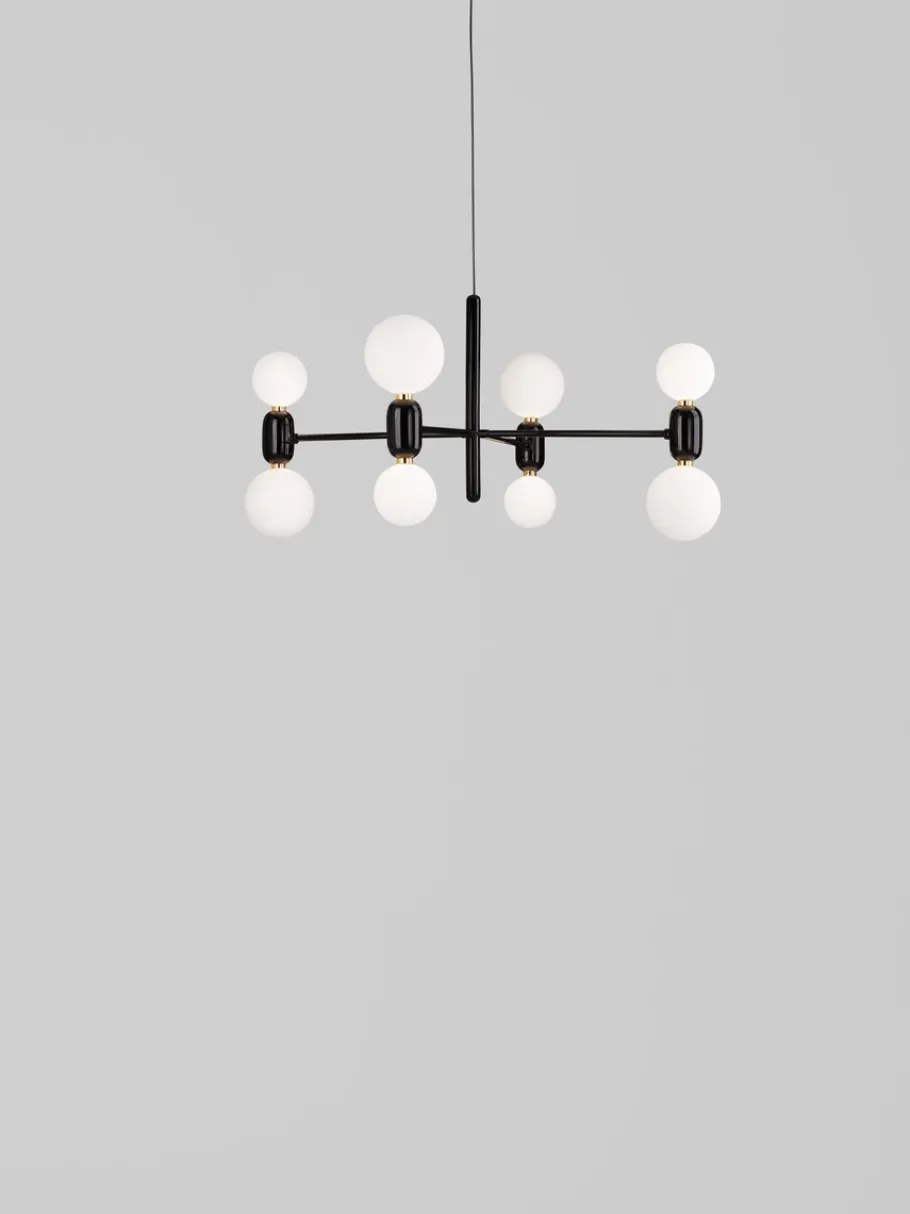 Hot Pamono Black Aballs Chandelier 8 by Parachilna