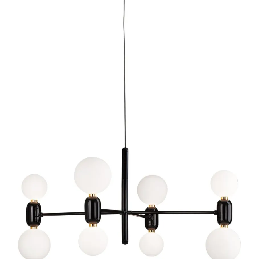 New Pamono Black Aballs Chandelier 4 by Parachilna