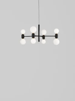 New Pamono Black Aballs Chandelier 4 by Parachilna