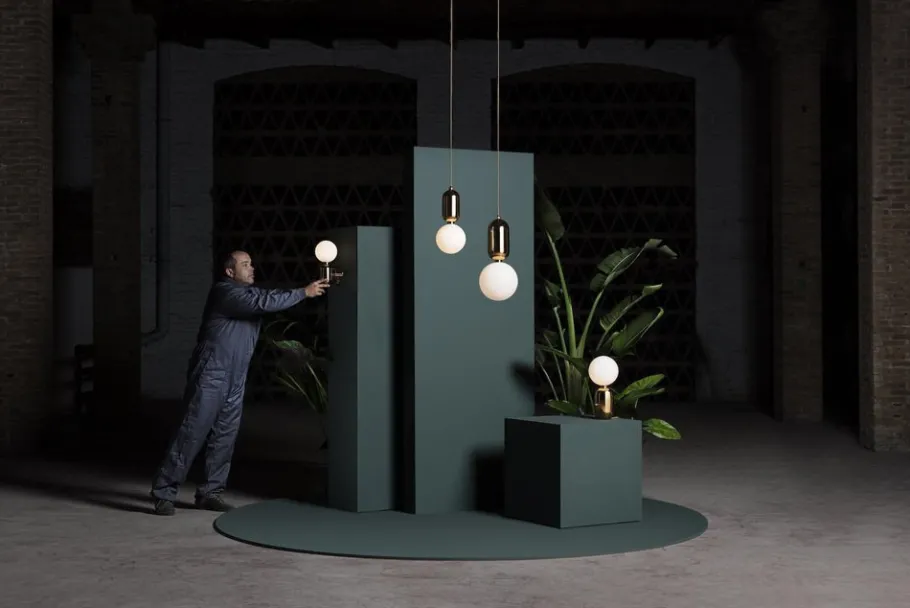 New Pamono Black Aballs Chandelier 4 by Parachilna