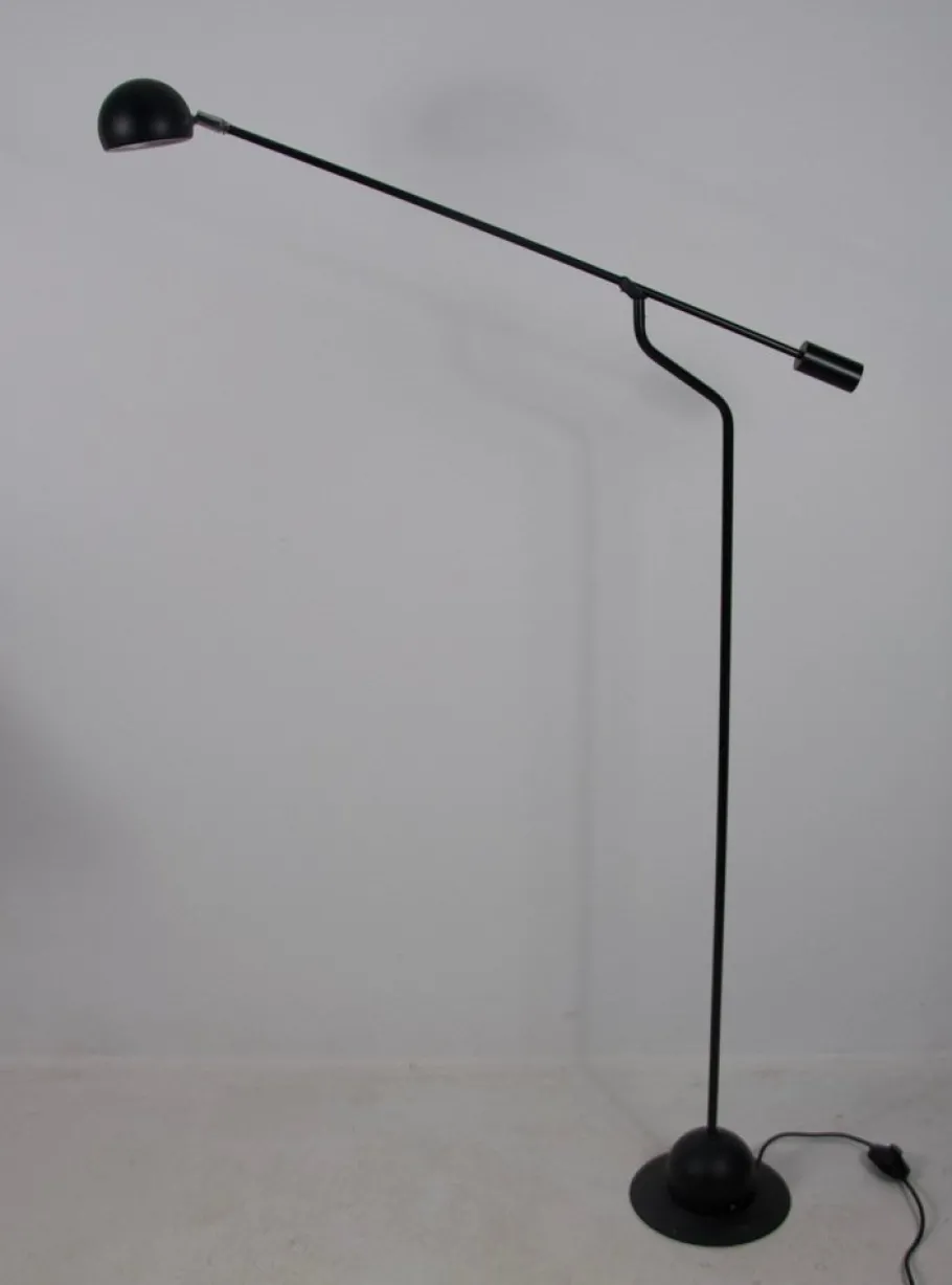 Clearance Pamono Black Adjustable Floor Lamp, Germany, 1970s