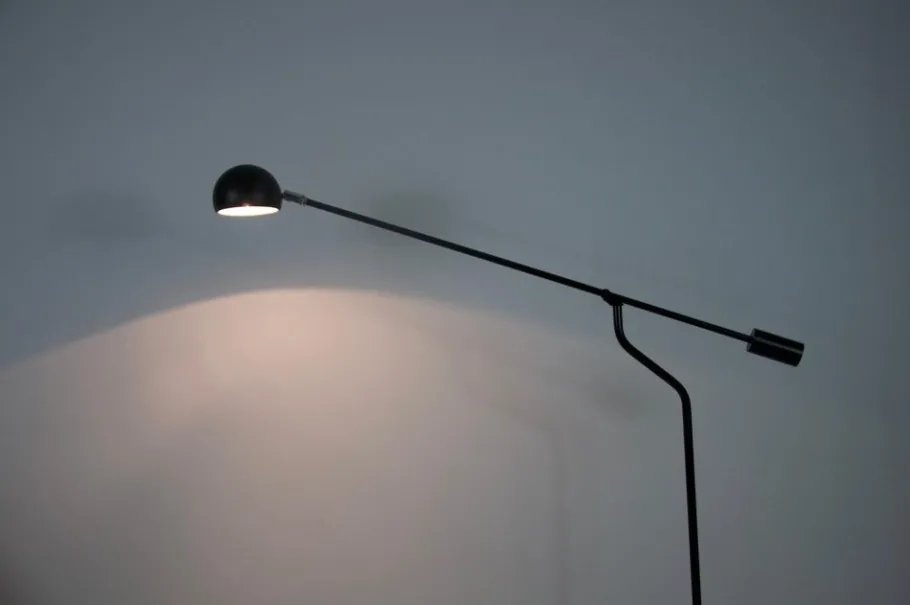 Clearance Pamono Black Adjustable Floor Lamp, Germany, 1970s