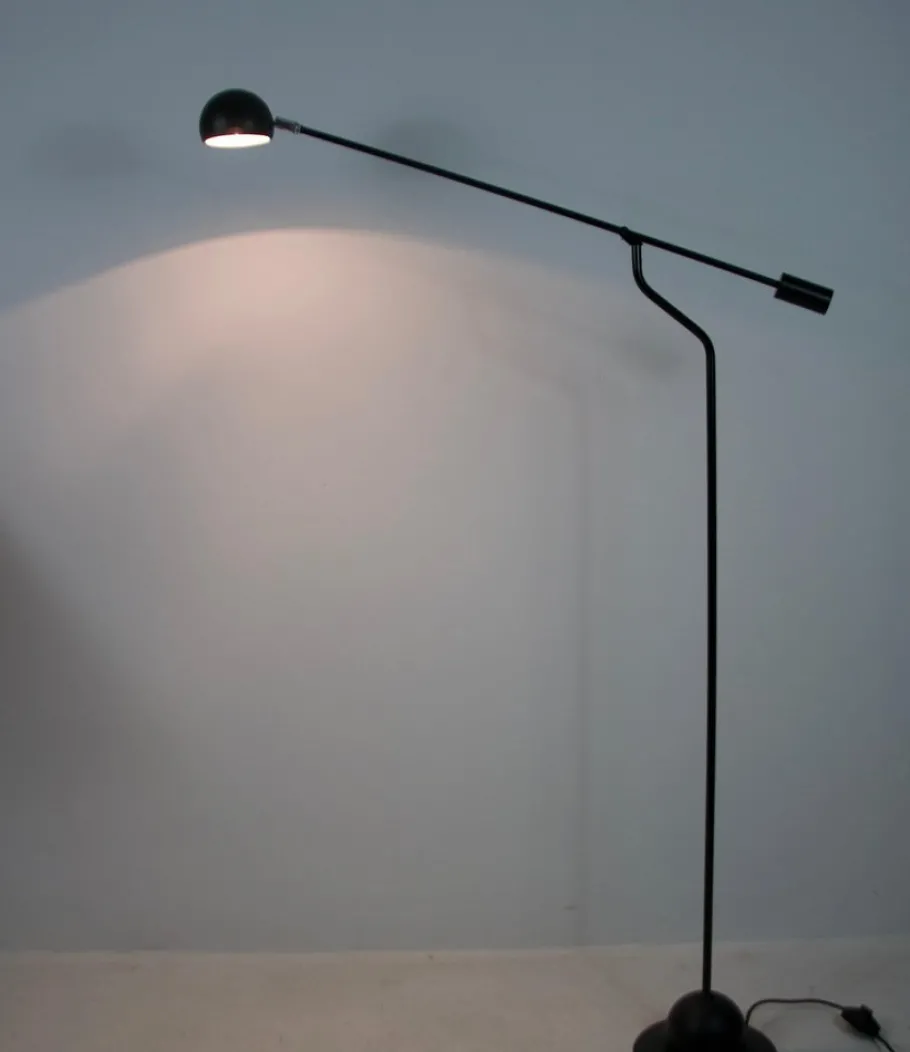 Clearance Pamono Black Adjustable Floor Lamp, Germany, 1970s