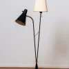 Online Pamono Black and Brass Floor Reading Lamp attributed to Hans Bergström for Attaljé Lyktan, 1950s
